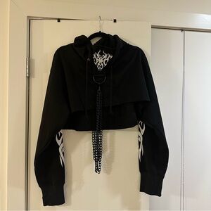 DOLLSKILL REFLECTIVE HOODIE WITH CHAINS